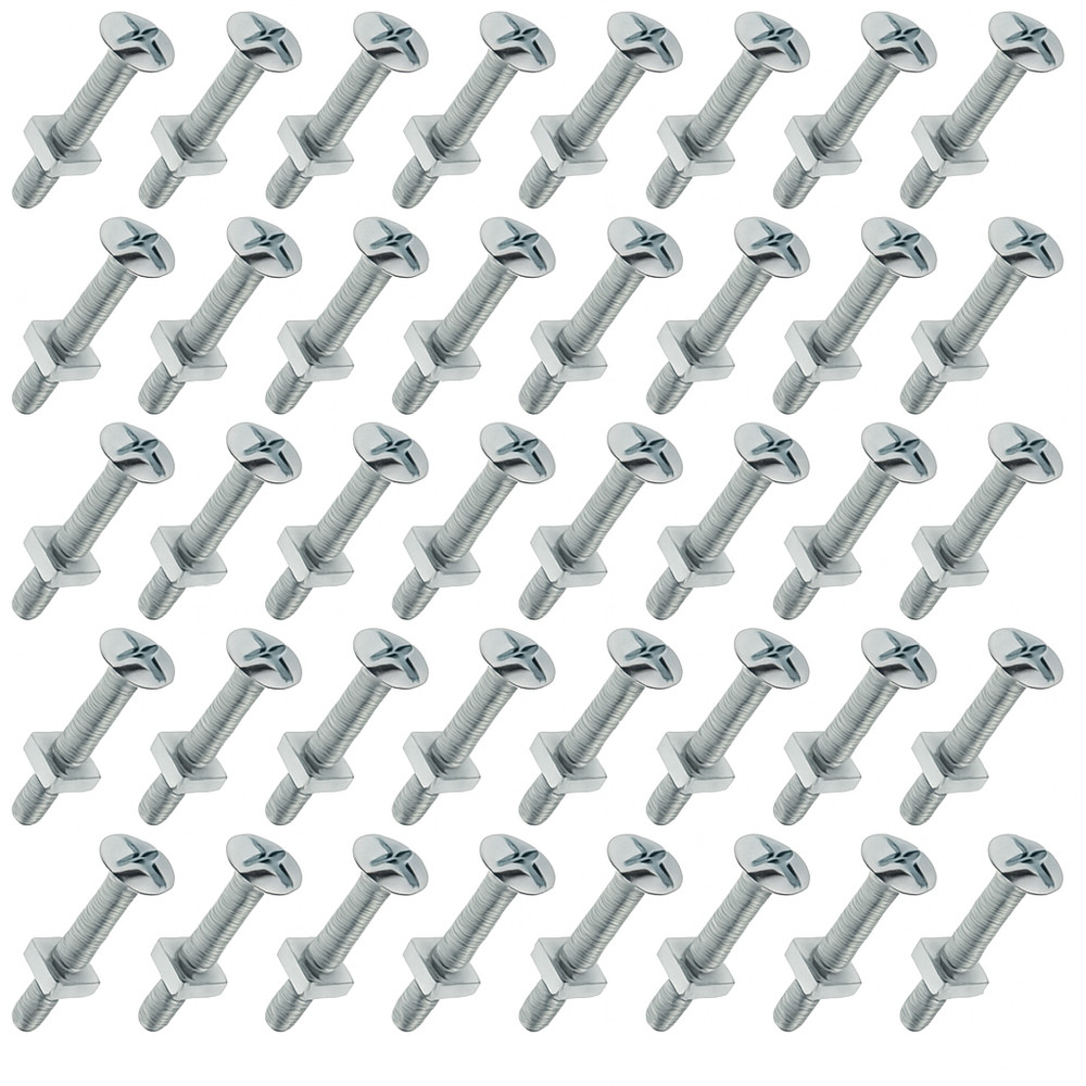 M6 Roofing Bolt & Square Nut Zinc