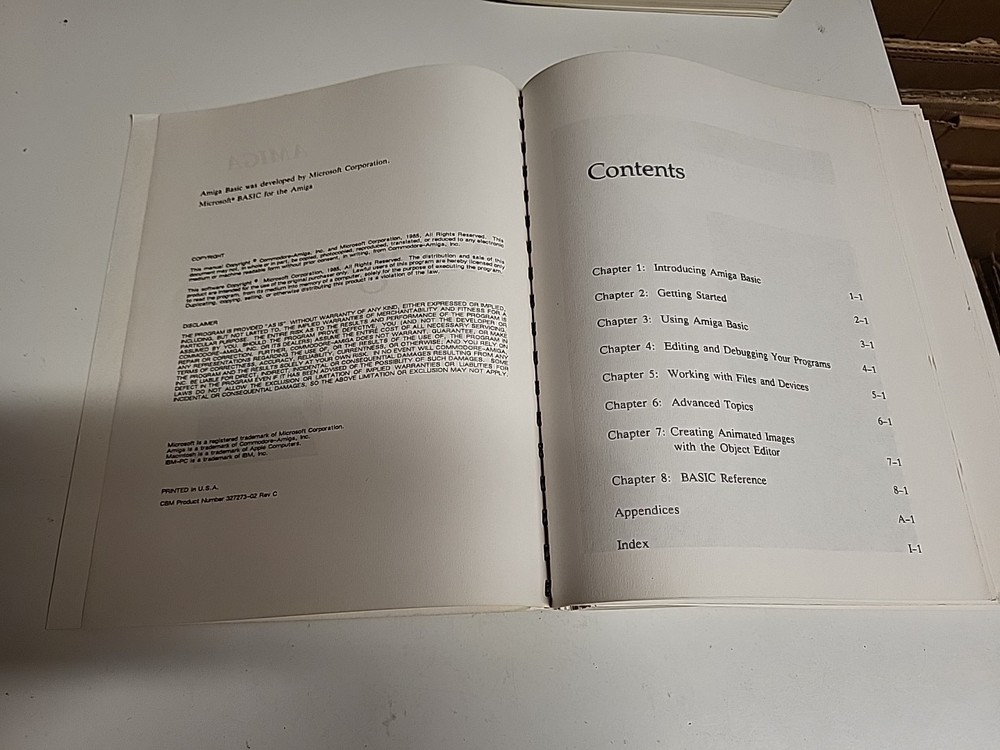 Vintage Amiga Basic User Manual 1985 Microsoft Commodore Amiga Programming Book