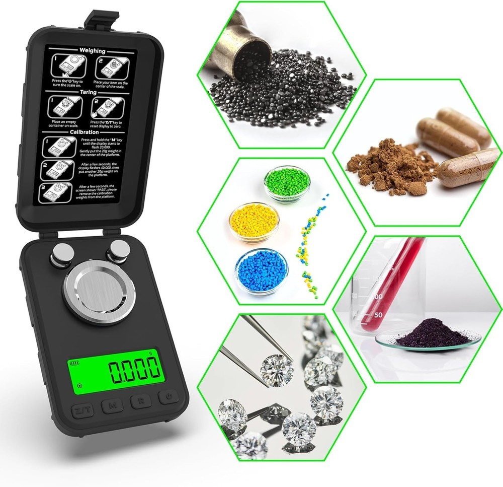 Handheld Reloading Scale 50g with 3 Colored Backlights - Accurate & Easy to Use