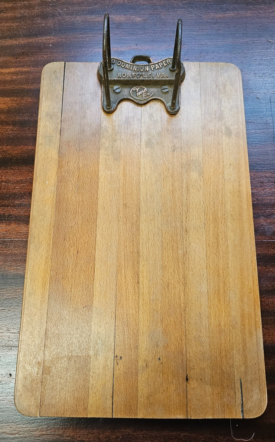 Antique Old Dominion Paper Co./Yaman and Erbe Wooden clipboard 14.5" X 9"