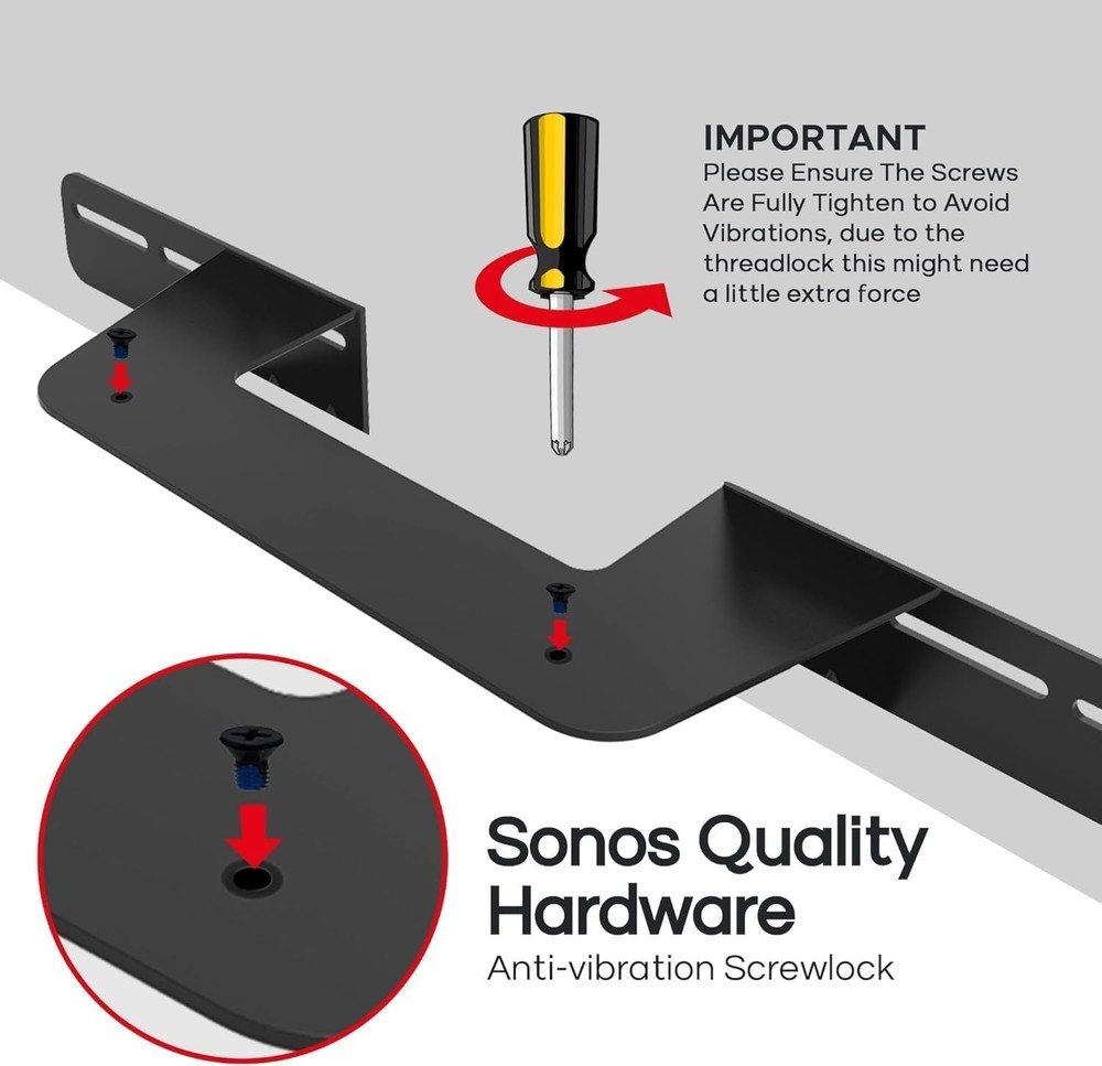 Wall Mount for Sonos Beam Soundbar - Quick Installation & Cable Access