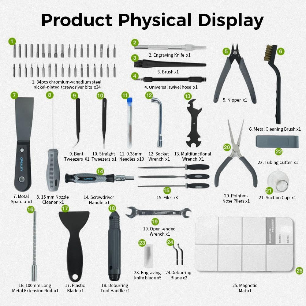 3D Printer Tool Wrap Kit Pro, 74Pcs Assembly/Removal/Filament Tool Wrap Kit