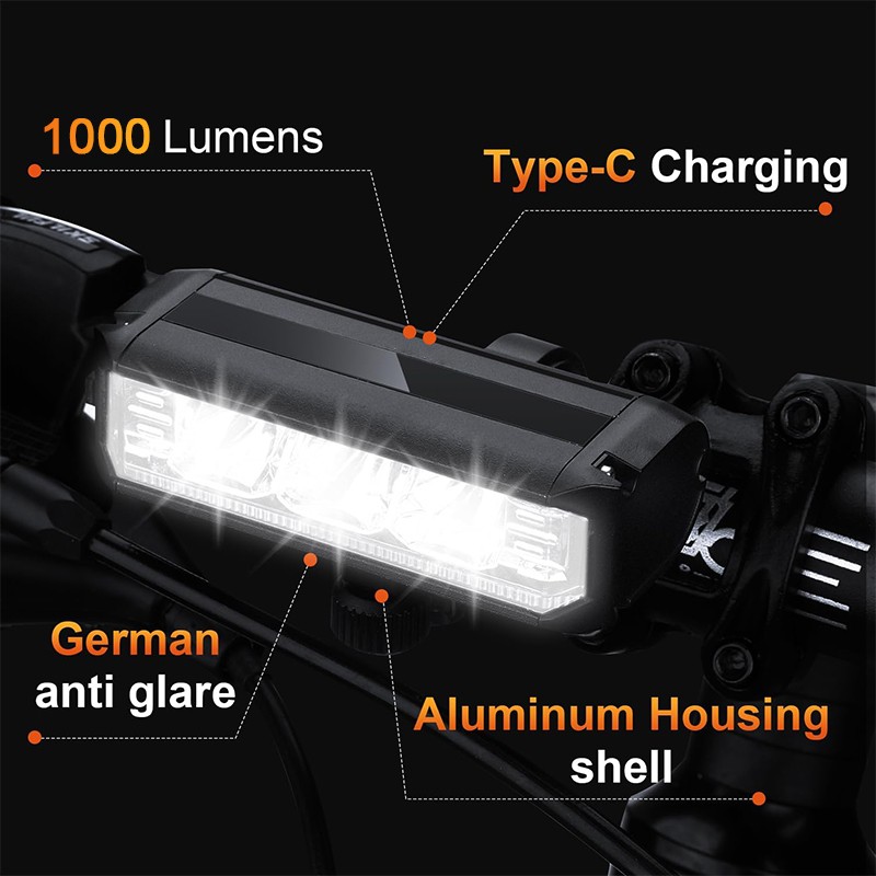 Waterproof Super Bright LED Bike Light USB Rechargeable Bicycle Front Headlight✨