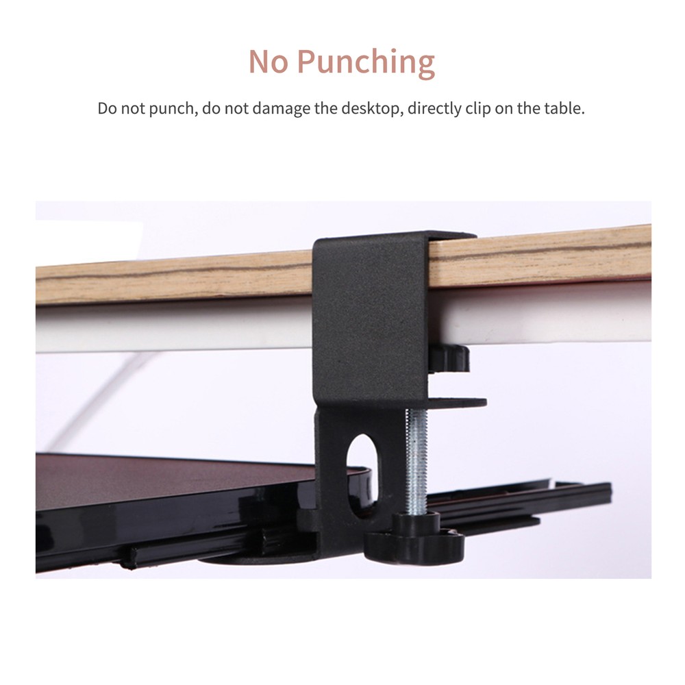 Clamp On Keyboard Tray Under Desk Pull Out Platform Height Adjustable E2F9