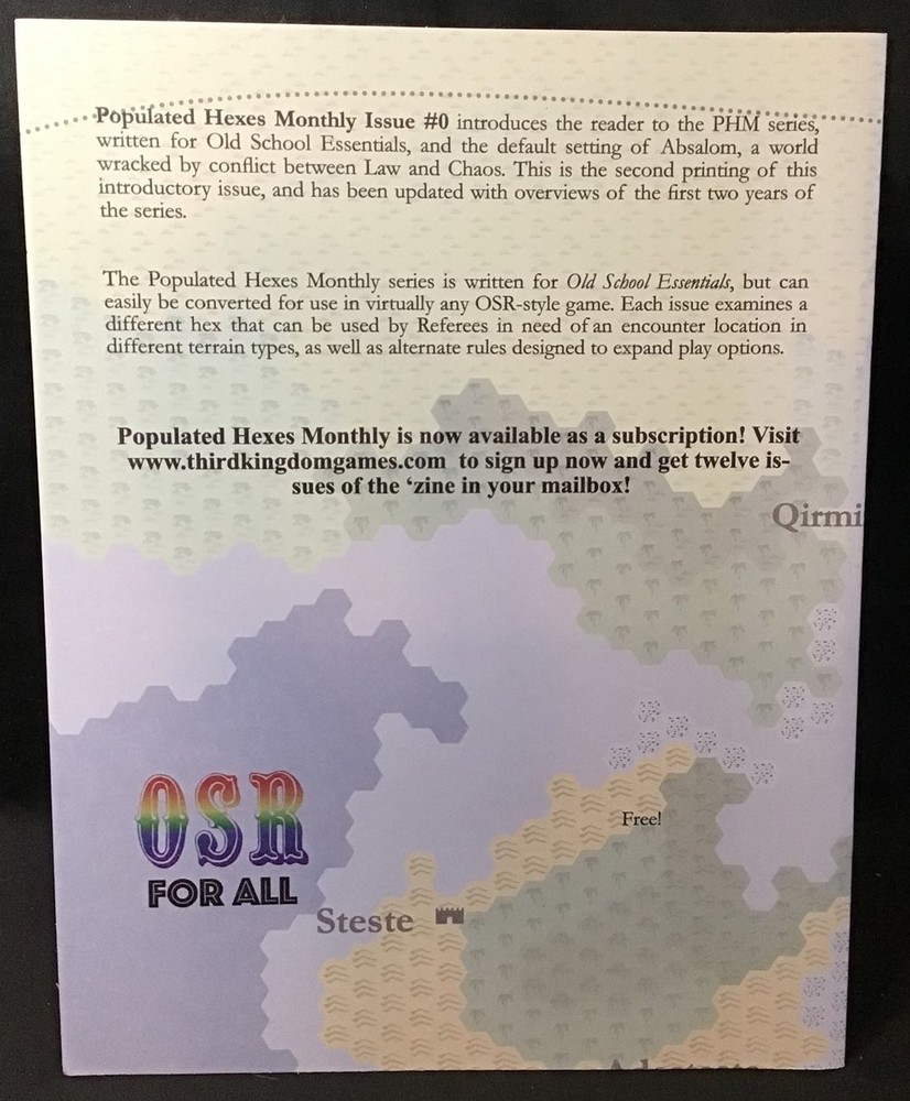 Old-School Essentials ~ Populated Hexes Monthly ~ Issue #0 ~ OEJ
