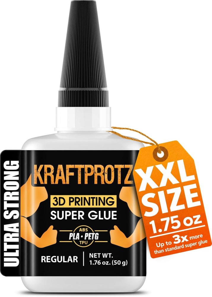 3D Printer Super Glue Thin for PLA, ABS, PETG, TPU & Nylon