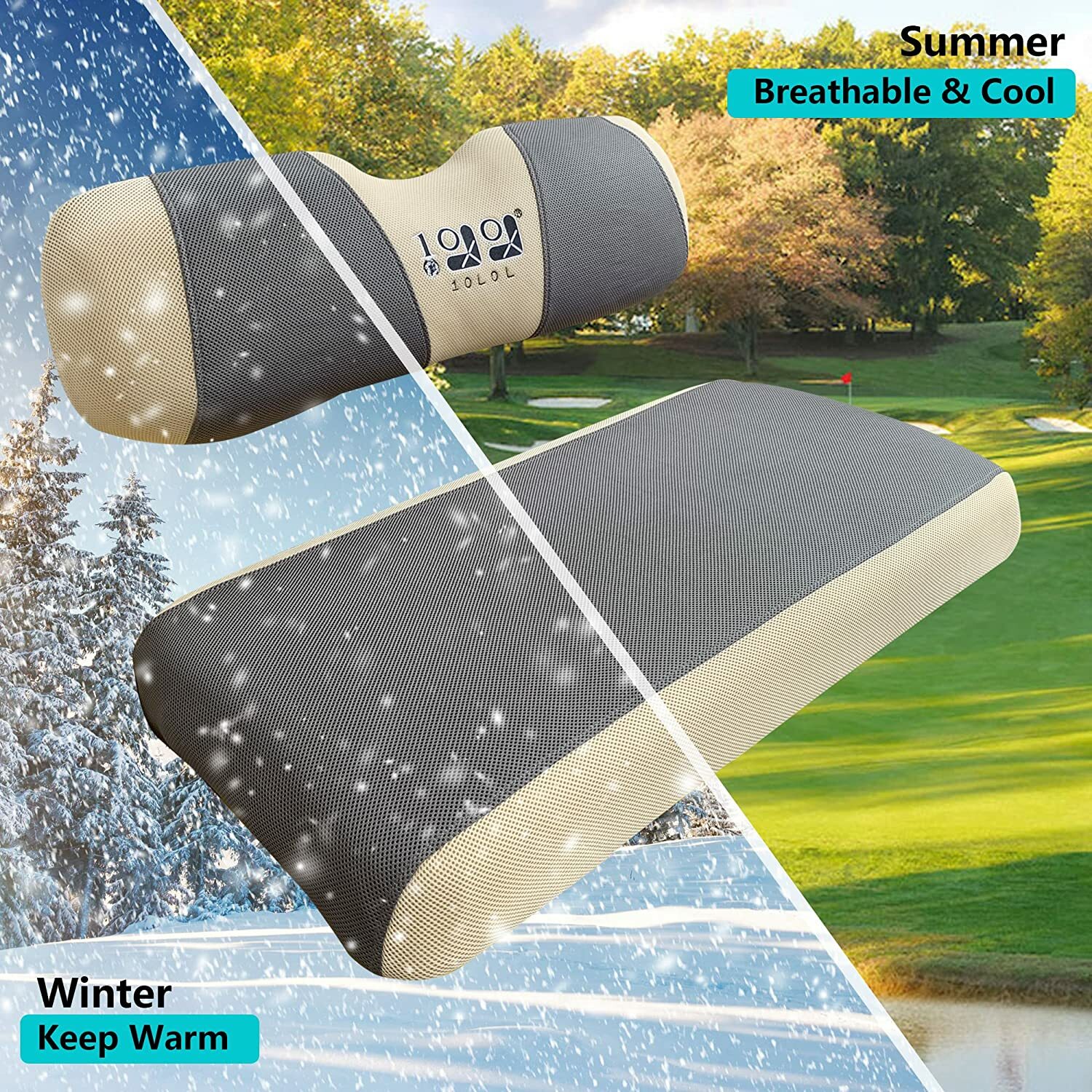 10L0L Mesh Golf Cart Front Seat Cover Set for EZGO RXV TXT Club Car DS -S size