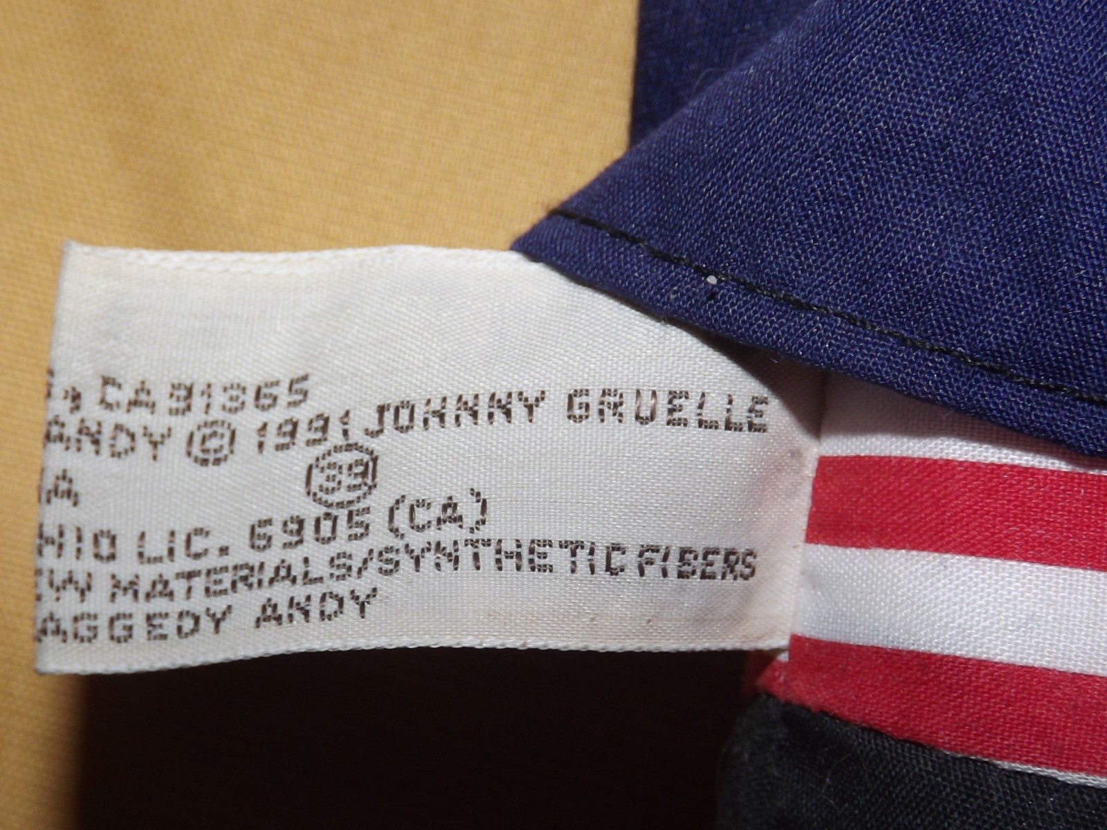 VINTAGE TOY 1991 JOHNNY GRUELLE 17" HIGH RAGGEDY ANDY DOLL