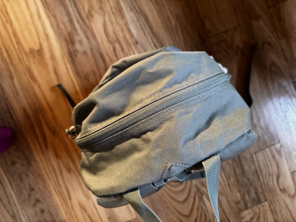 Green Tactical Backpack Nylon Webbing Adjustable Straps Zip Closure Unisex