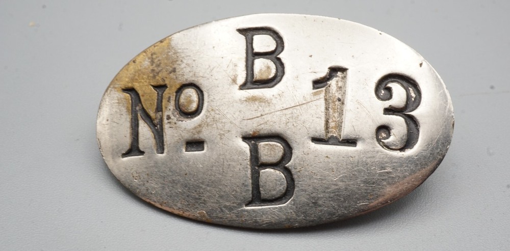 WWII BB Number No. #13 Employee I.D. Badge