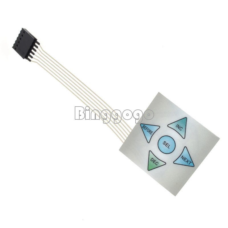 40*40mm 1*5 Keys 1x5 Matrix Array 5Key Membrane Switch Keypad Keyboard NEW