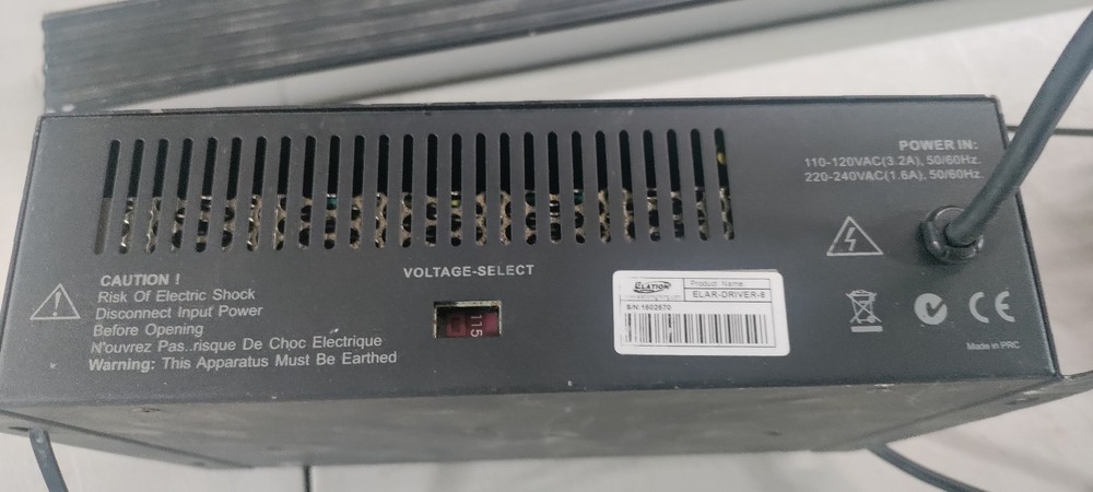 Elation ELAR- DRIVER-8. Lighting Controller Power on Tested