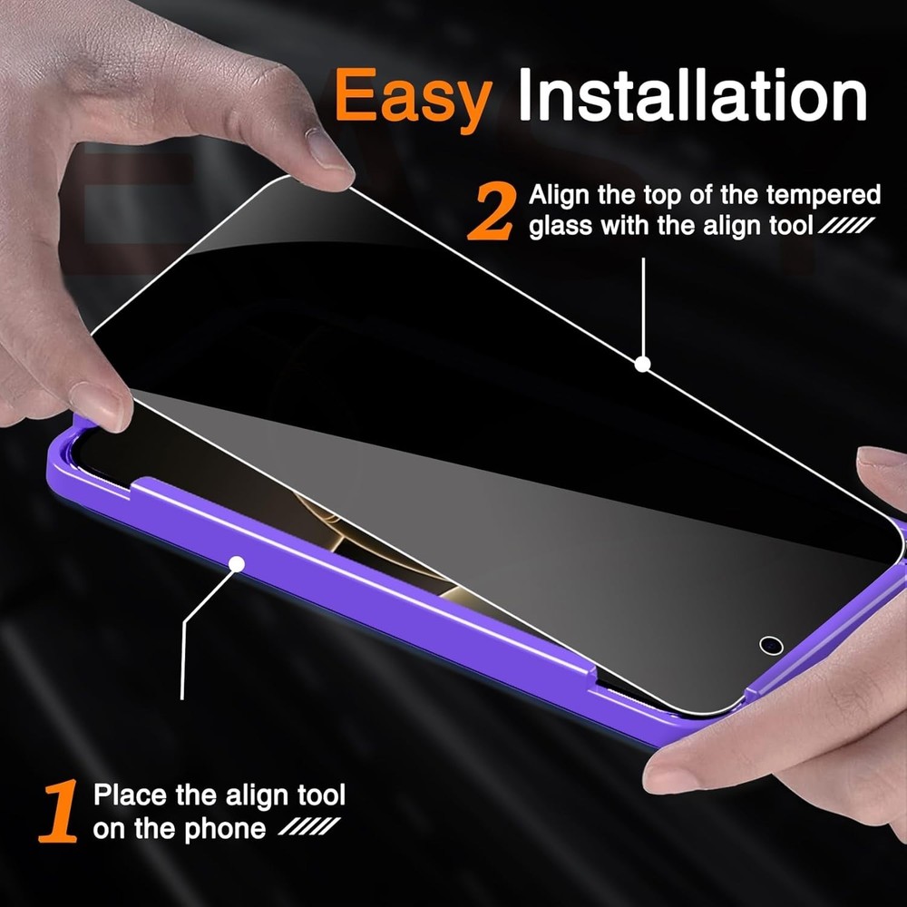 Wiaocit 3 Pack Tempered Glass Privacy Screen Protector for iPhone 16 Pro Max wit