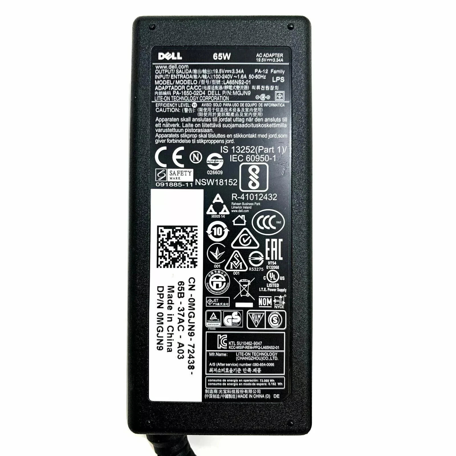 Genuine Dell 65W AC Adapter Charger OptiPlex 3040 7040 3060 7050 3070 3020 9020M