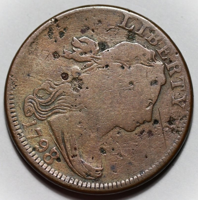 1798/7 Draped Bust Large Cent (S-152) - US 1c Copper Coin