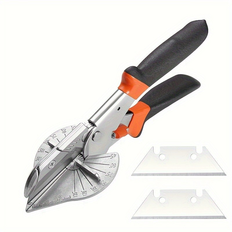 Adjustable 45°-135° Multi-Angle Miter Shear Cutter Hand Tool with 10 Spare Blade