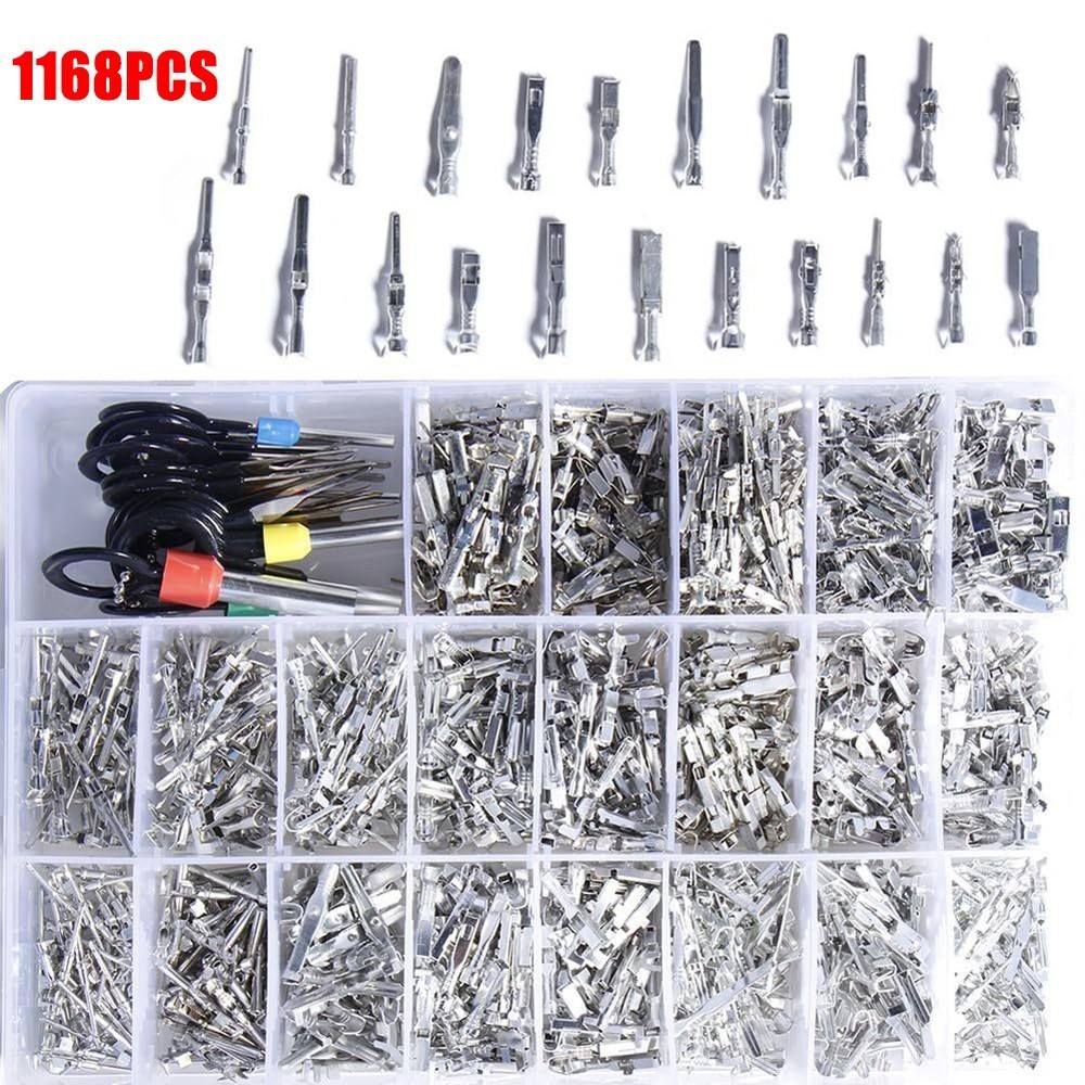 Portable 1168PCS Electrical Connectors Kit with Essential Pin Puller Tool