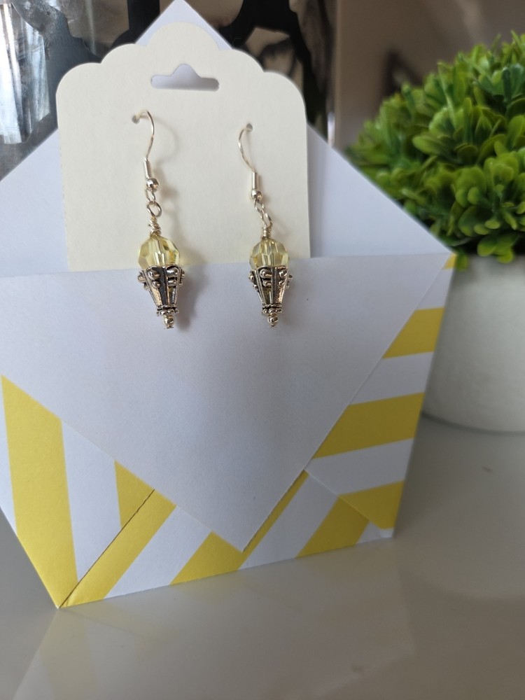 Swarovski crystal, silver dangle earrings