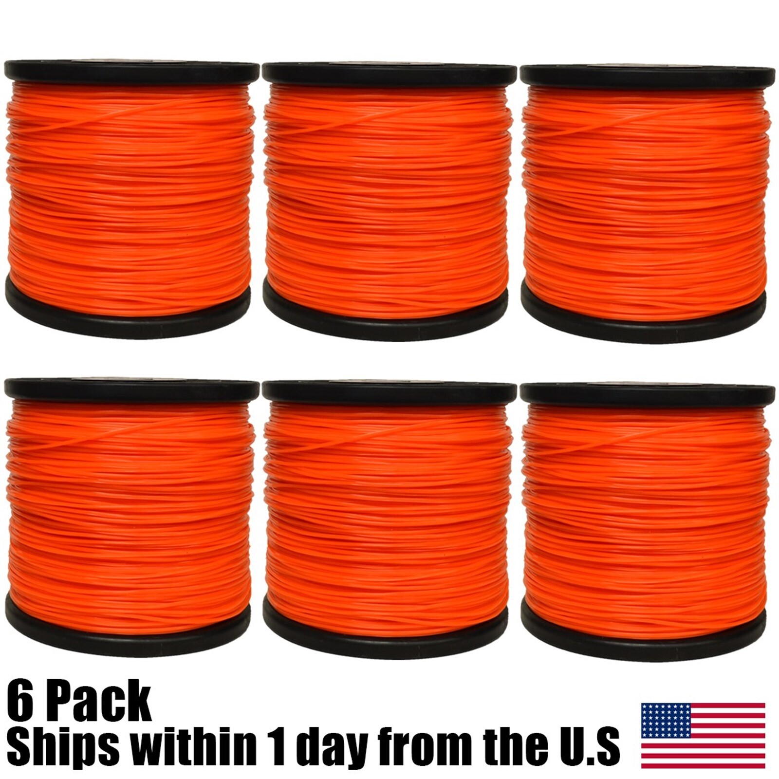 6 Raptor 5lb .095 Star Orange String Trimmer Line Crossfire Shape Fits Echo