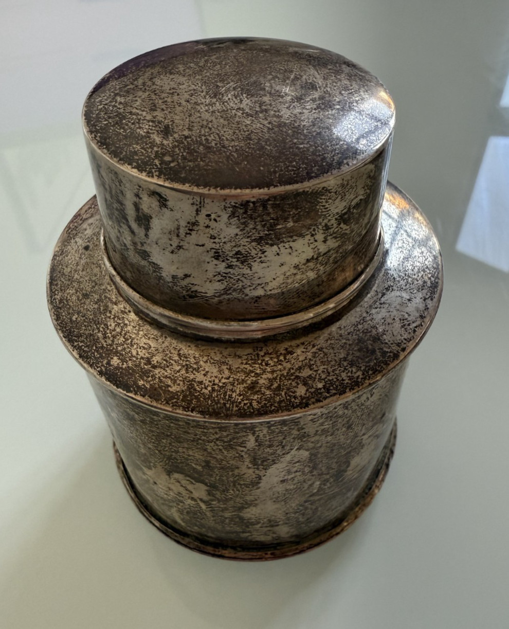 Sterling Silver Tea Caddy William Neals & Sons Birmingham 1907 67g 925