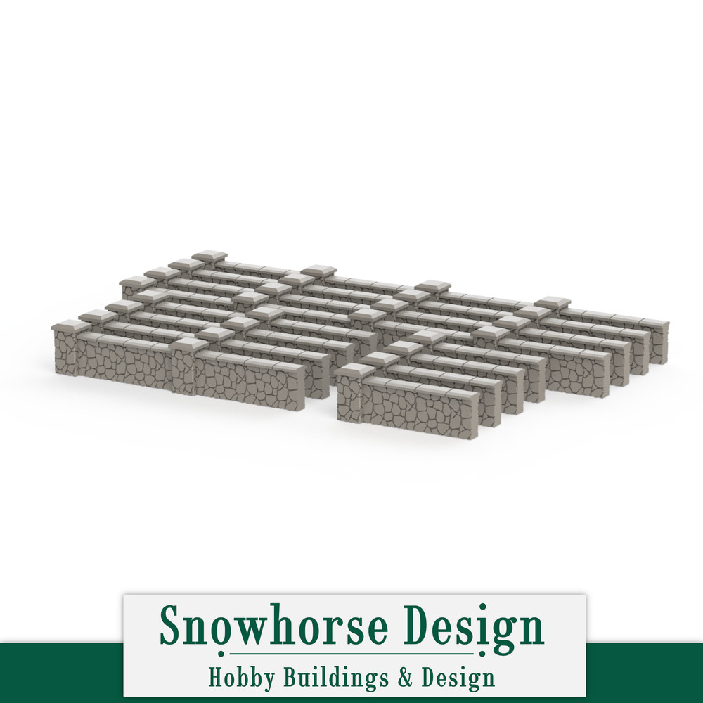 Stone Wall Sections (S/HO/N Scales)