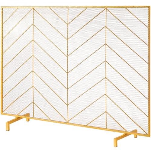 Fireplace Screen Single Panel Sturdy Iron Mesh Fireplace Screen 386L