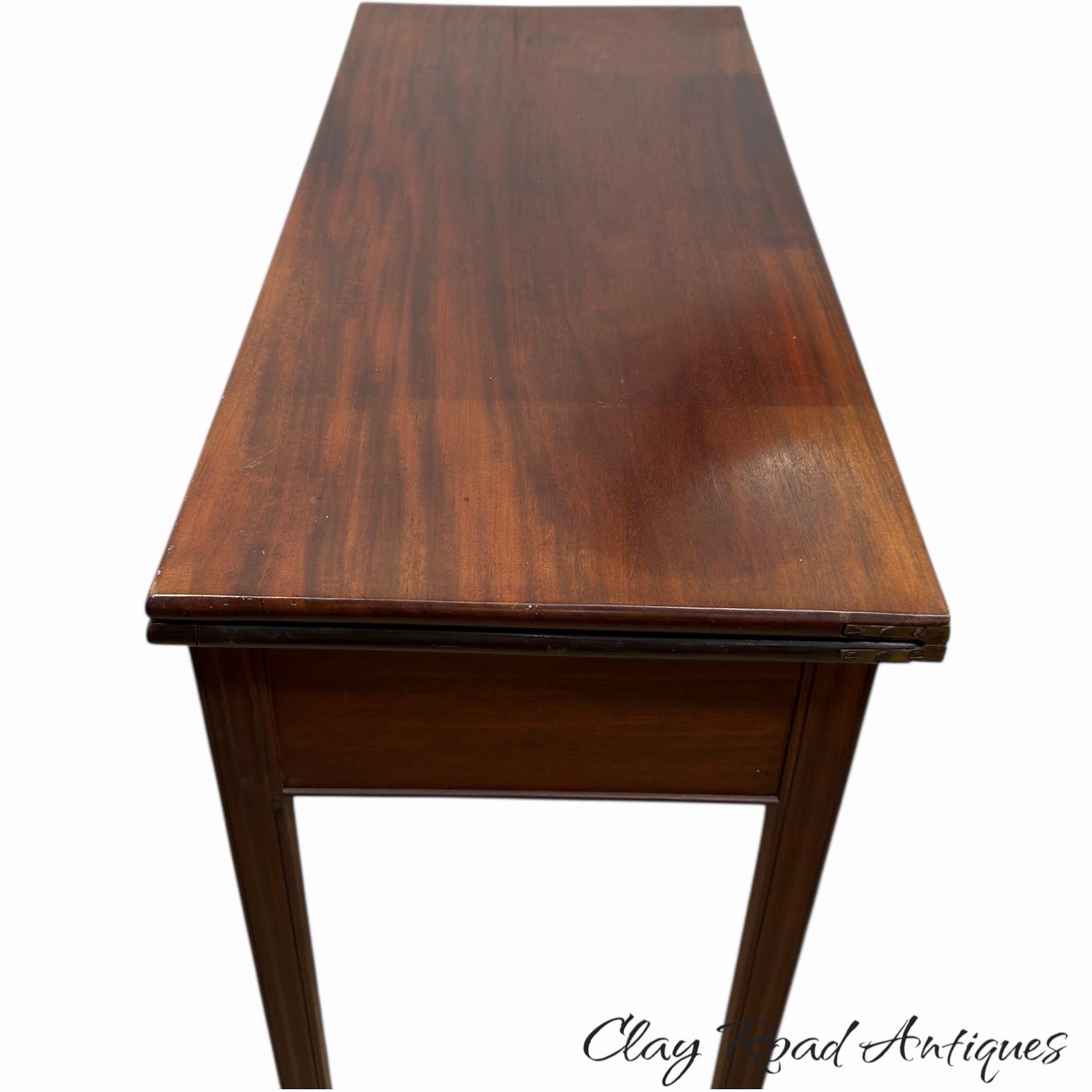 Antique PA chippendale 18th mahogany hall console card game table stand 1780