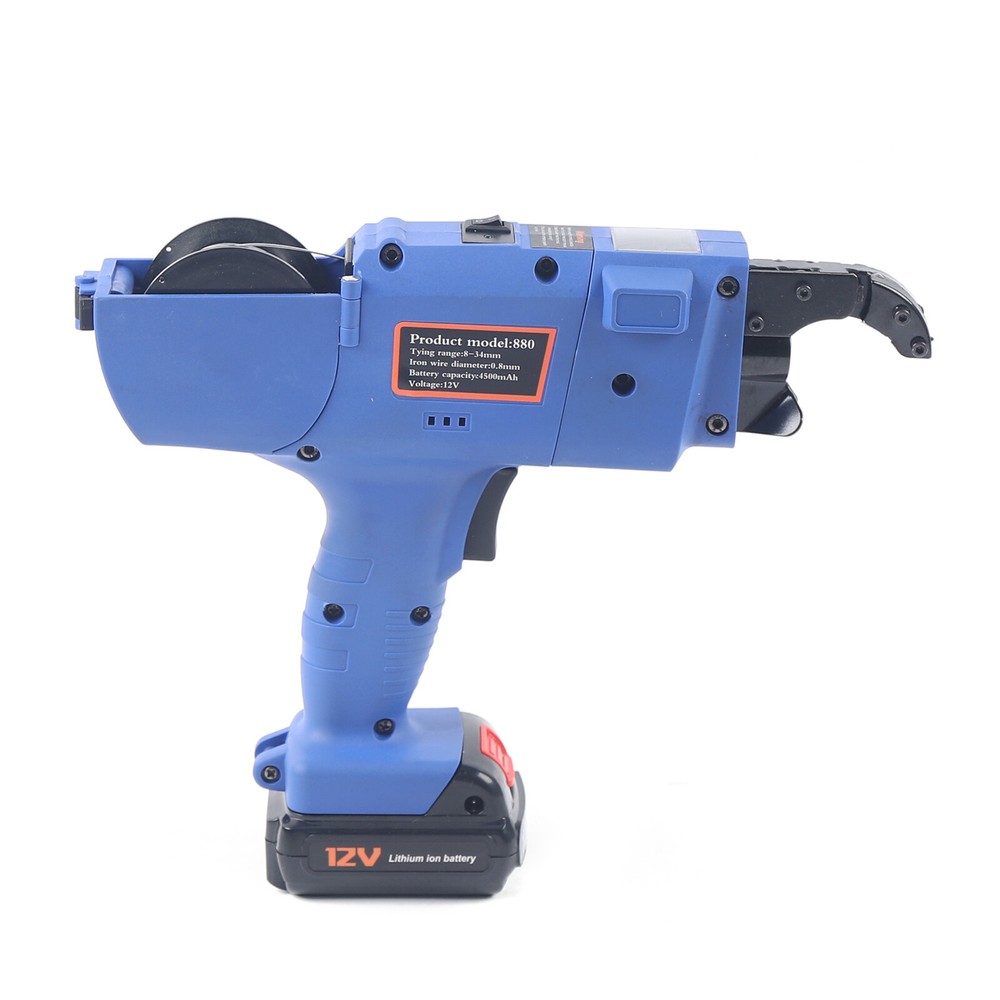 Automatic Rebar Tier Tying Machine Strapping Computer w/Electric +2 Batteries