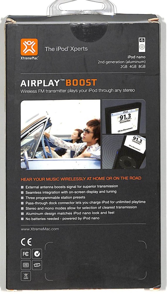 XtremeMac Airplay Boost Wireless FM transmitter for ipod nano 2nd gen