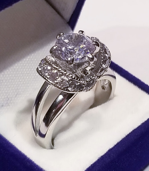 CLEARANCE SALE! 3.20 Ct LC Moissanite Solitaire Engagement Ring Stainless steel