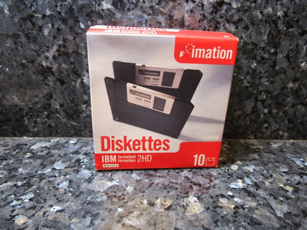 Imation 3.5" Floppy Disks Diskettes 10 Pack IBM Formatted 1.44MB  2HD New