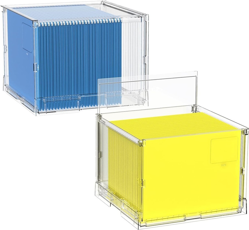 MUKAI File Box Organizer, Hanging Folder Storage Boxes, File Folder Organizer wi
