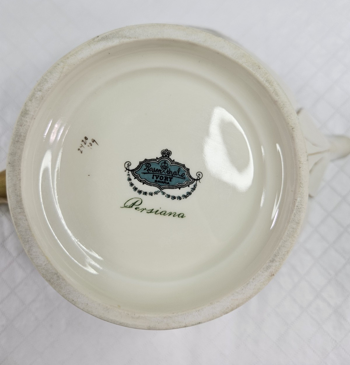 Rosenthal Persiana Continental Tea Pot Lid Ivory Floral Gold Rim Germany