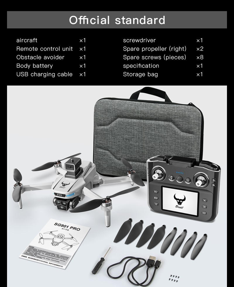 ZLL SG901 Pro Drone FPV 4K Camera 360° Obstacle Avoidance Foldable Quadcopter