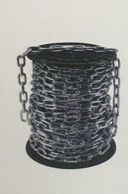 1/0 x 100' STRAIGHT LINK, CHAIN BRIGHT ZINC
