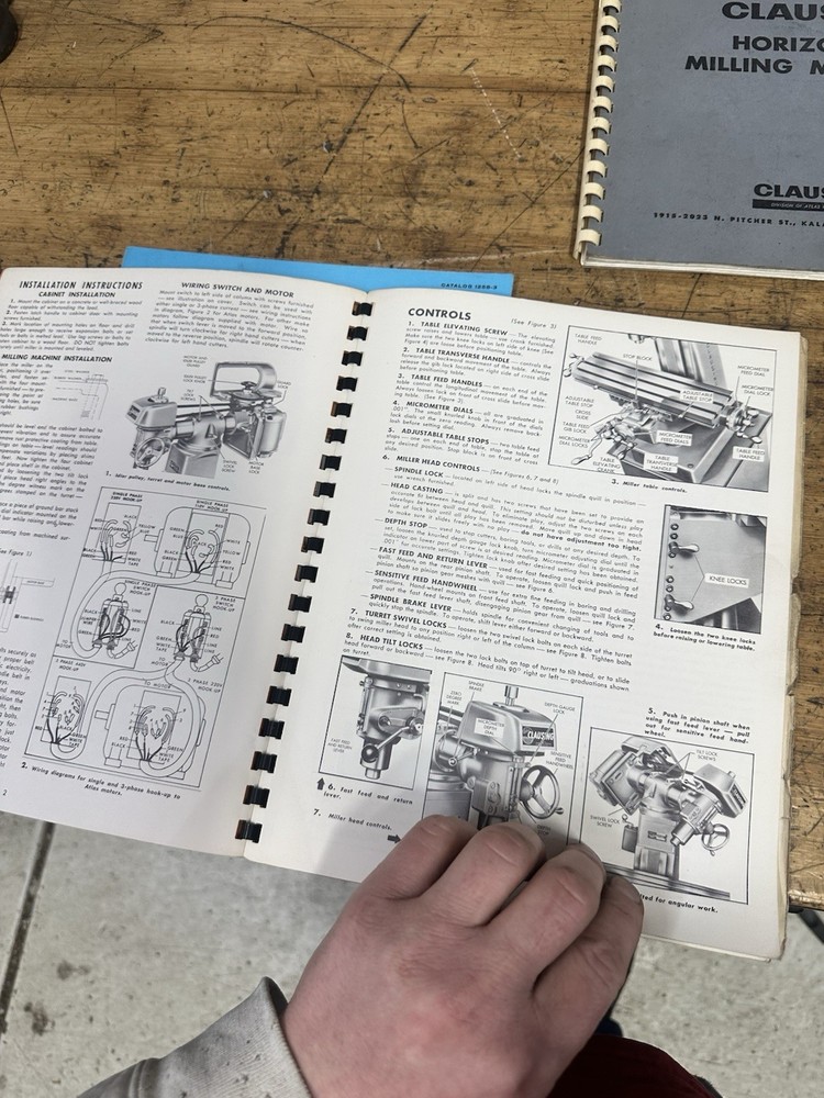 Clausing Milling Machine Manuals And Catalogs 8520 8540