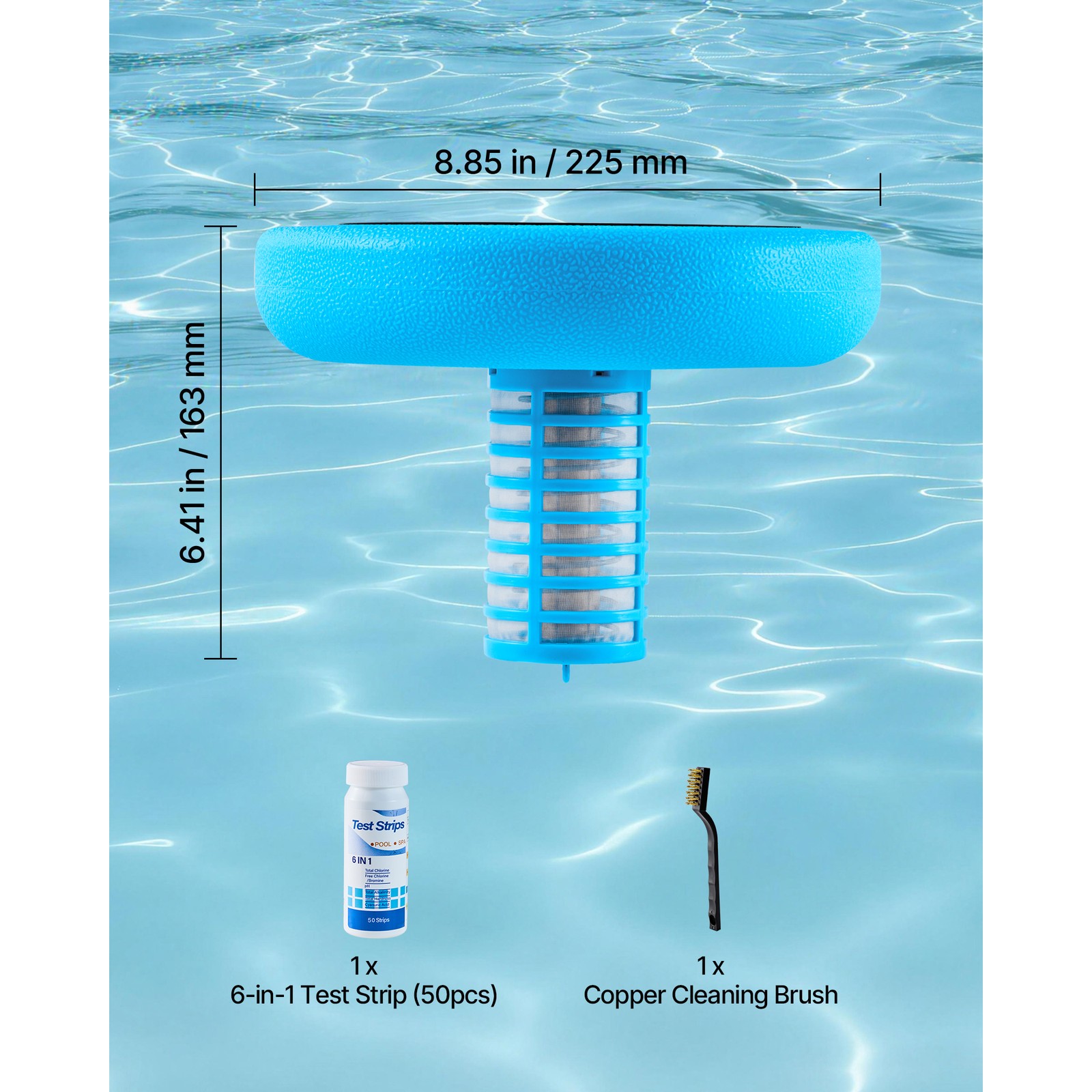 Uimoso Solar Pool Ionizer with Copper Anode for Pools Up to 45000 Gallons, Blue