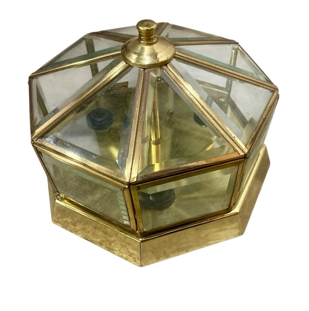 Vintage Hollywood Regency Style Solid Brass Ceiling Light Flush Mount