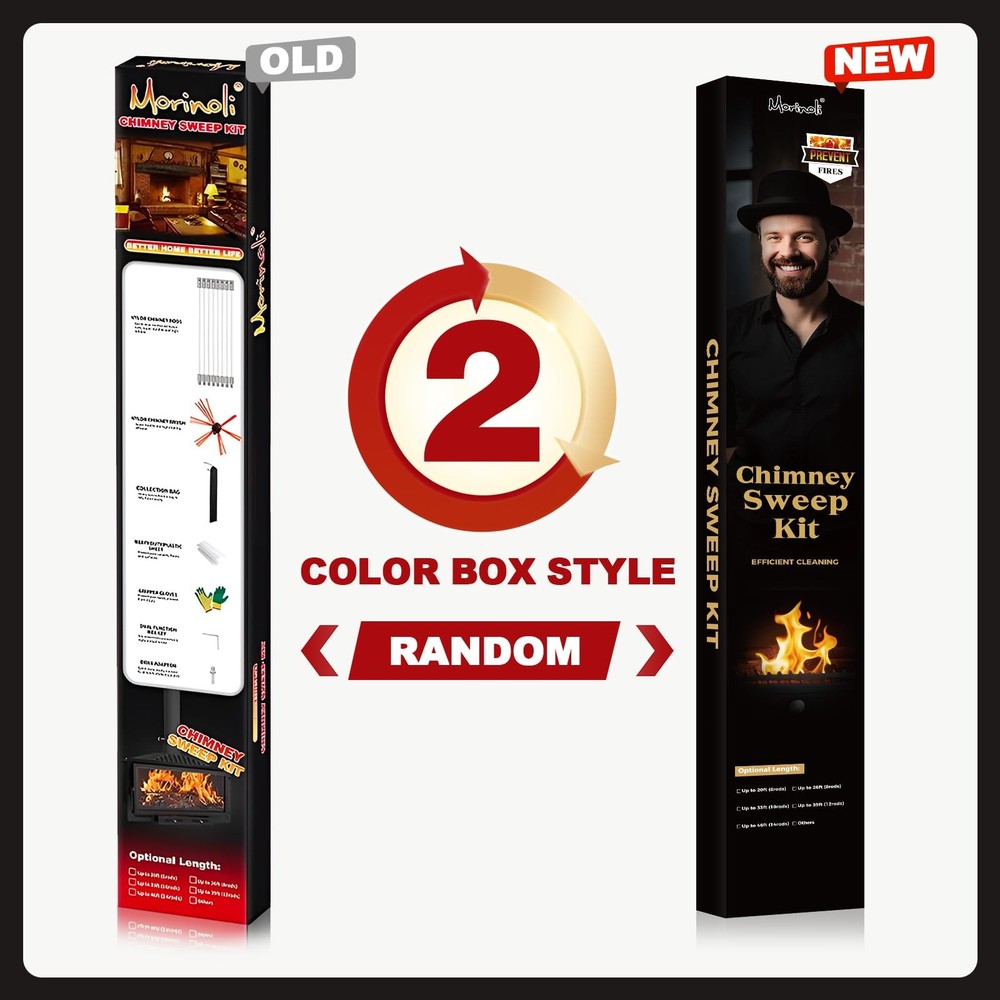 Chimney Sweep Kit with 8 Flexible Rods - Chrome Locking System