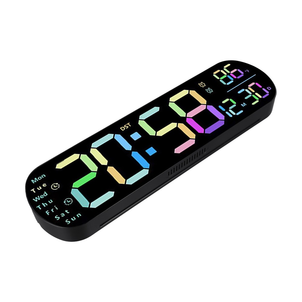 Remote Controlled Digital Wall Clock with Adjustable Brightness Options