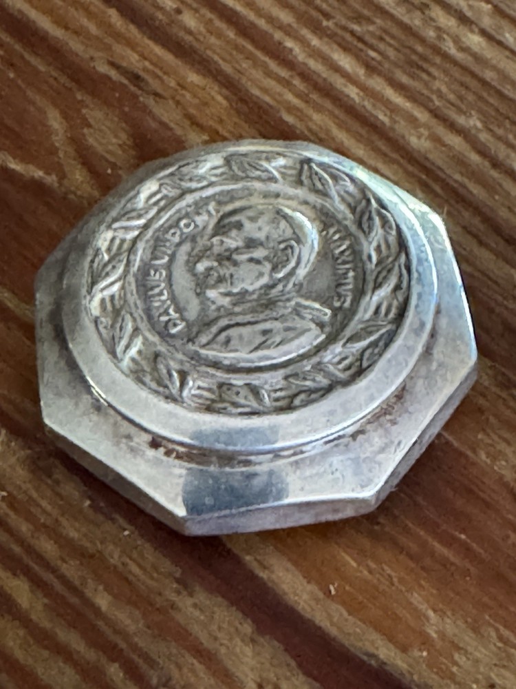 Vintage Pope Paul VI 20% Silver Rosary Box w/ Sterling Rosary & 2nd Black Rosary