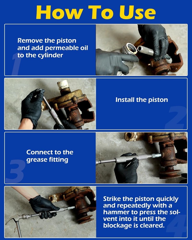 Grease Fitting Cleaning Tool Zerk Cleaner Hammer Tool Flushing Old Dried from
