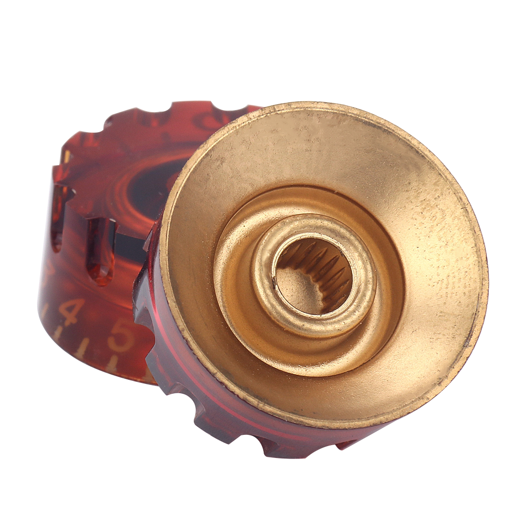 4Pcs Amber Knurled Guitar Knobs Volume Tone Speed Control Knobs for guitar bass