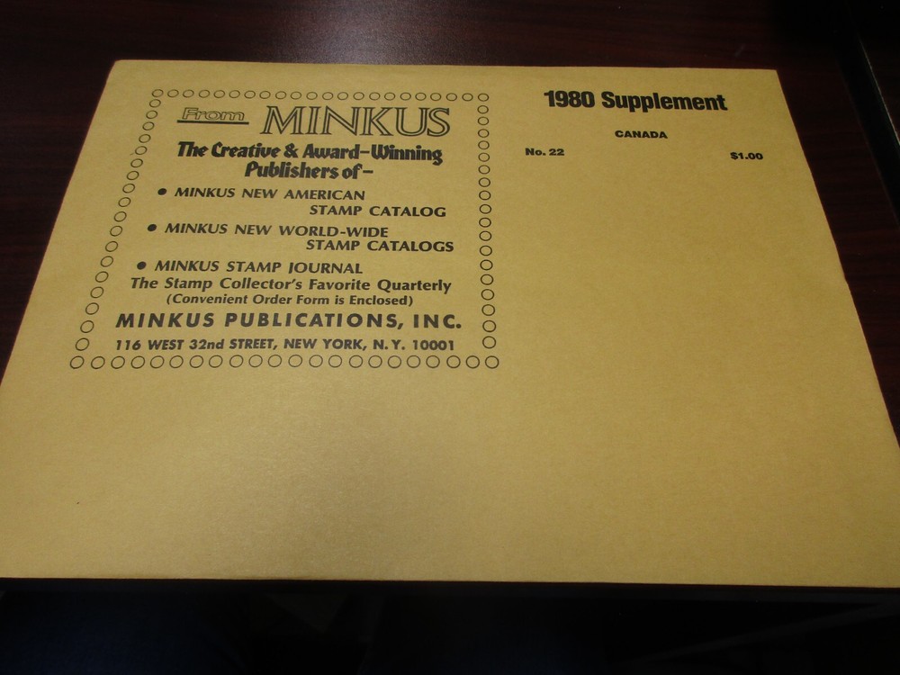 "MINKUS"  1980  SUPPLEMENT  CANADA #22  W/FREE SHP.