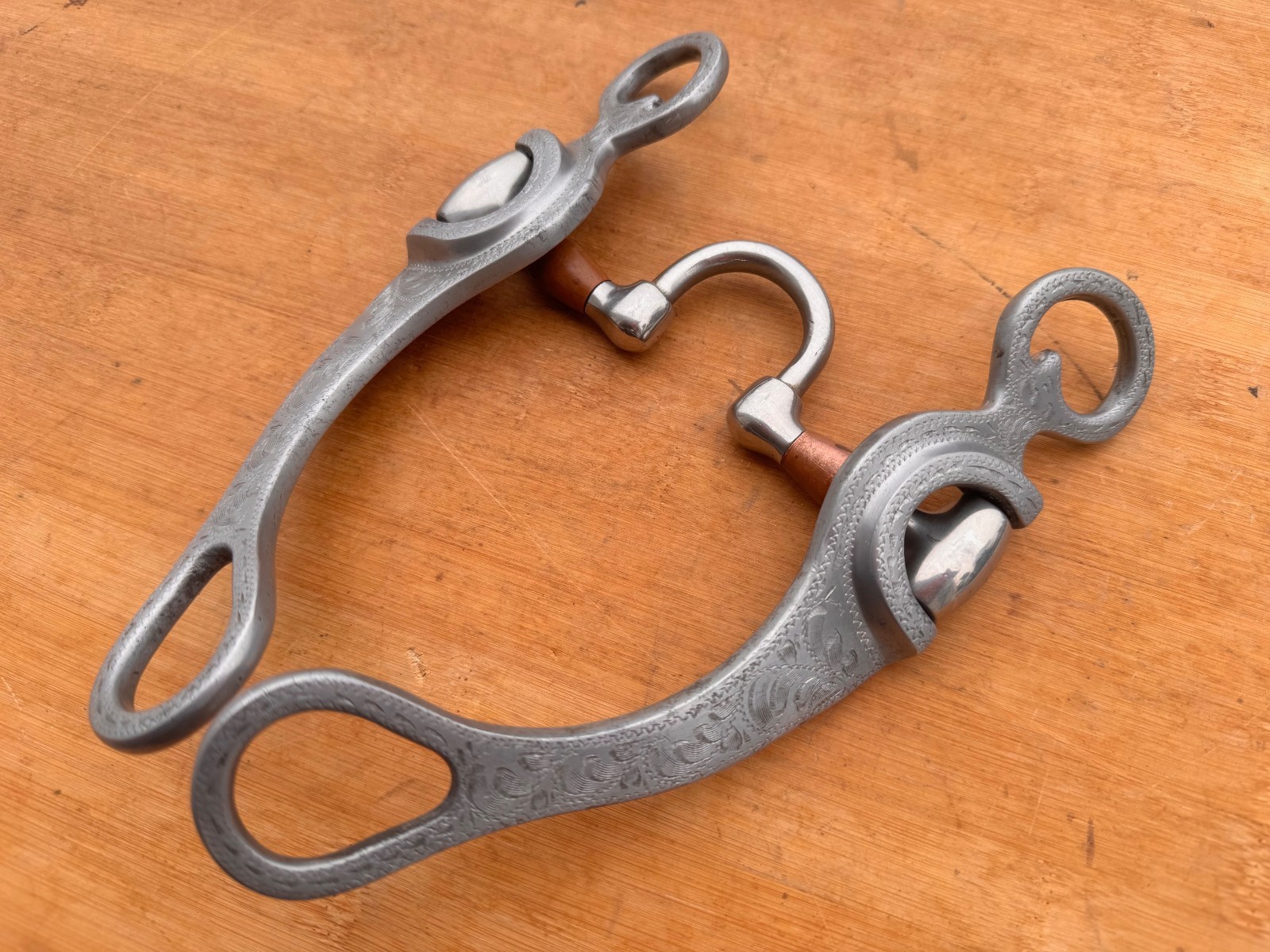 Partrade Copper Mouth Correction Port Bit w Engraved Aluminum Cheeks ~ 5"