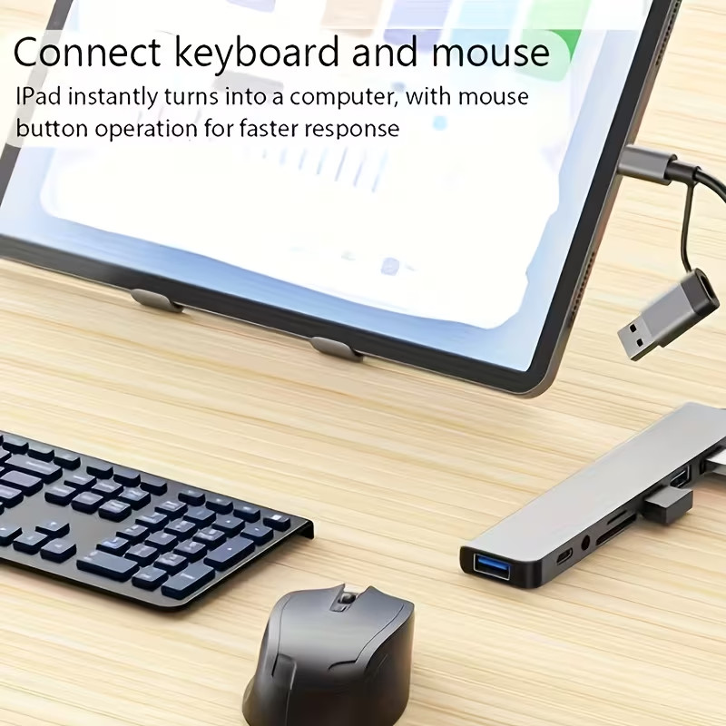 8-1 USB 3.0 Multi-Function Adapter, Supports Audio, TF/SD Cards, USB-C, More