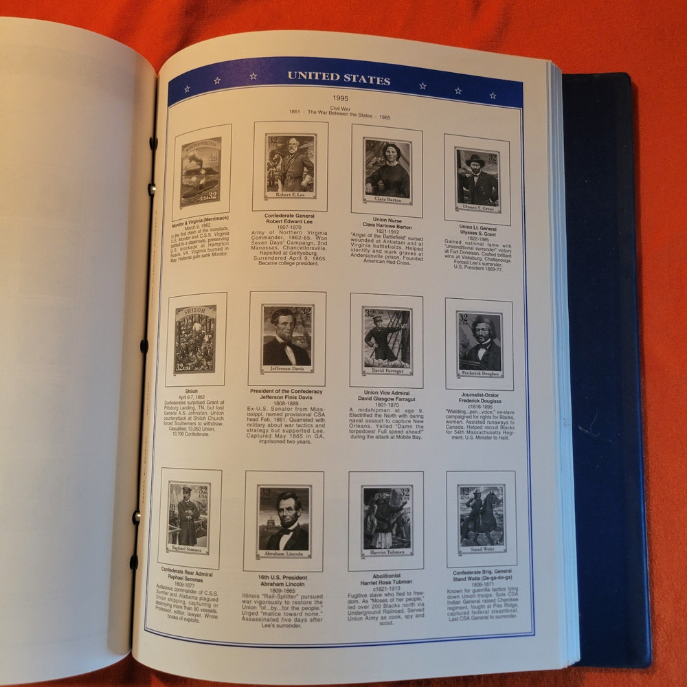 Vintage United States Postage Stamp Collection Album 1847 - 1989, CWS