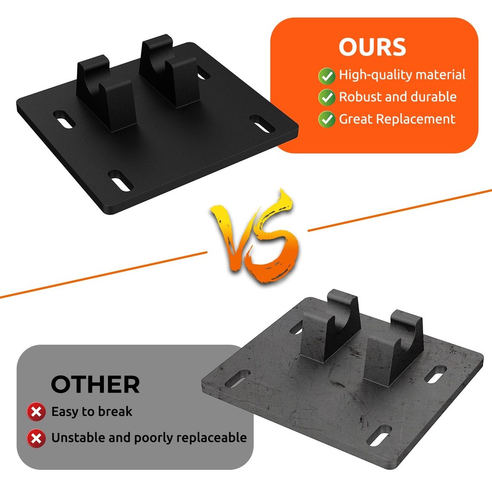Windshield Base Bracket for Polaris General Glass Windshield Replacement Black