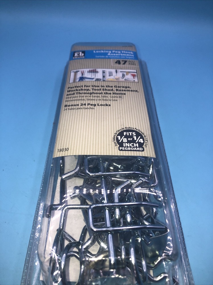 Locking Peg Hook Assortment Everbilt NIP 47 Pieces New