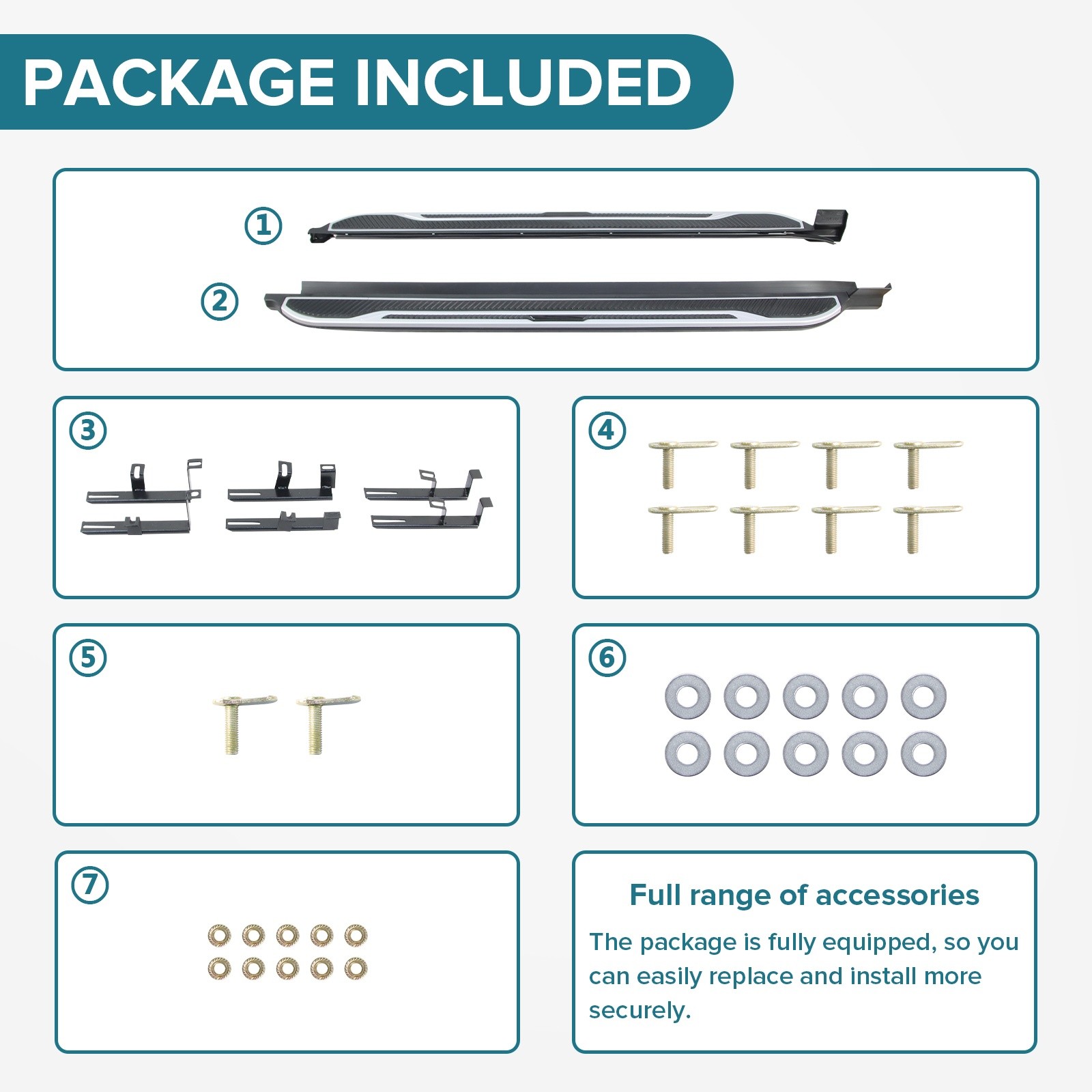 Running Boards Side Step Pedal Nerf Bar Fits For 2020-2025 Ford Escape